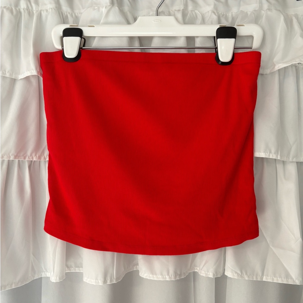 a new day Bright Red Tube Top